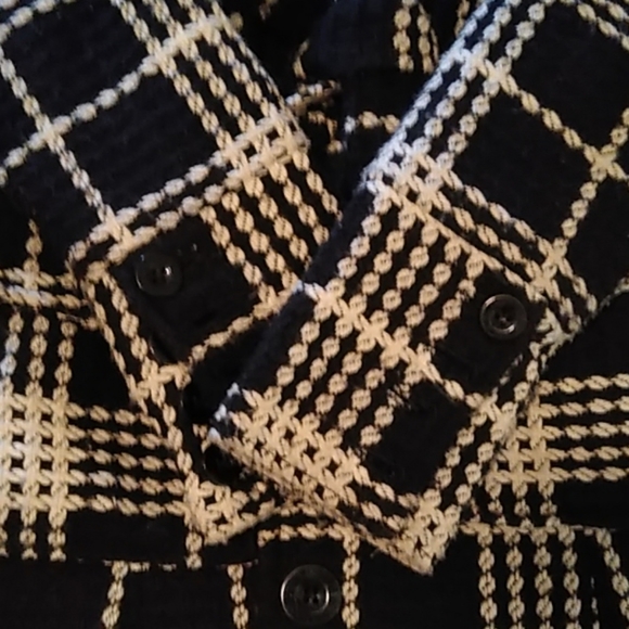 Black and white check in peacoat - Picture 4 of 5